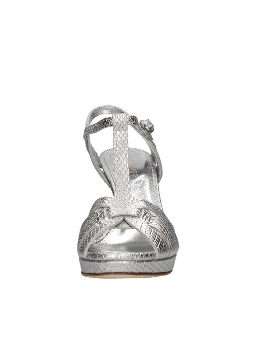 Sandali in pelle GREYMER | BRIGITTE H110 NAPPA LAM. STAMPA VIPERAARGENTO